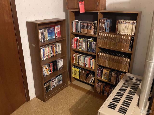 VHS tapes w/shelving, #2965